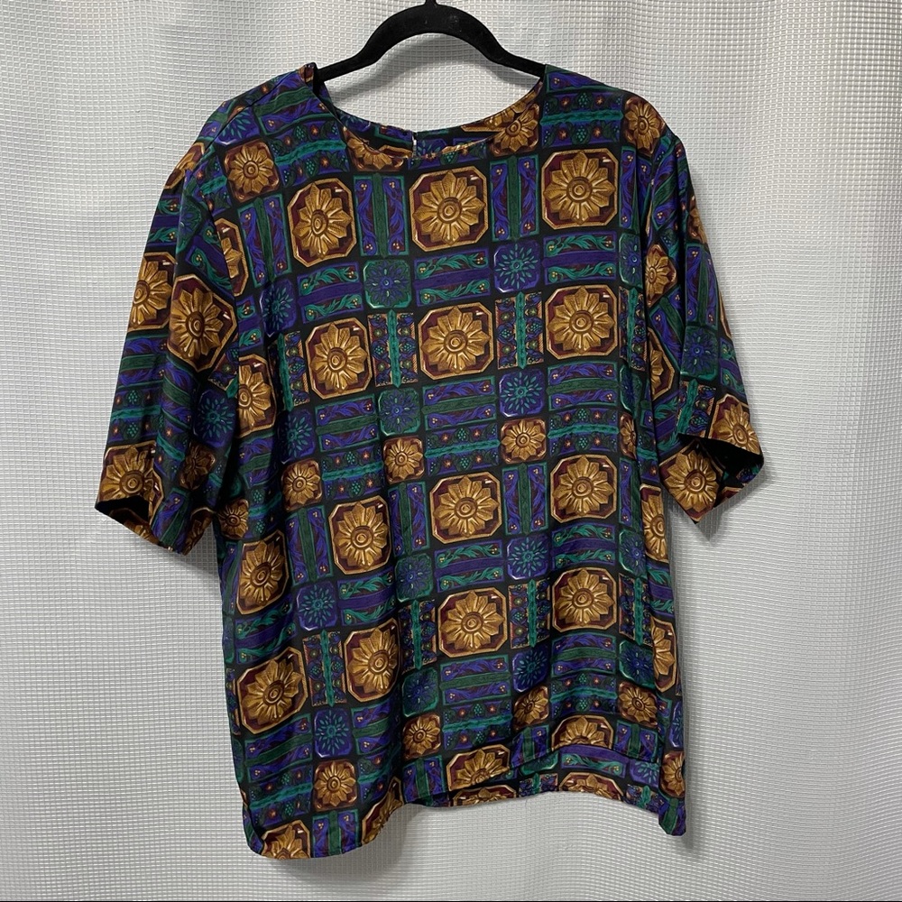 Vintage Cayiar Graphic Short Sleeve Top Size 2X